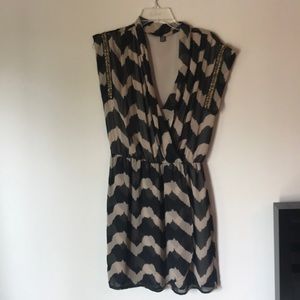 Black and Tan short dress with sequence